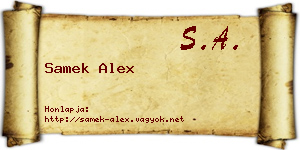Samek Alex névjegykártya